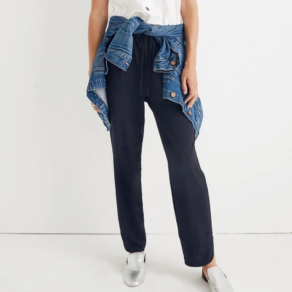 Madewell Dolphin Hem Black Trousers L